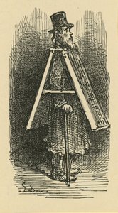 Een illustratie die een sandwichmens afschildert door Gustave Dore